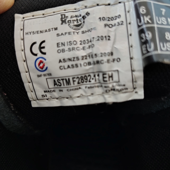 Dr. Martens AirWair Safety  Black Boots Size 8 - Picture 6 of 9